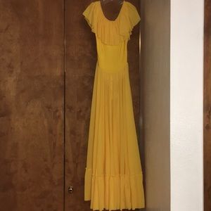 Long yellow dance costume dress